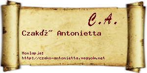 Czakó Antonietta névjegykártya